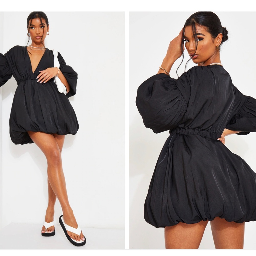 Cute black bubble dress was going to wear to a wedding.